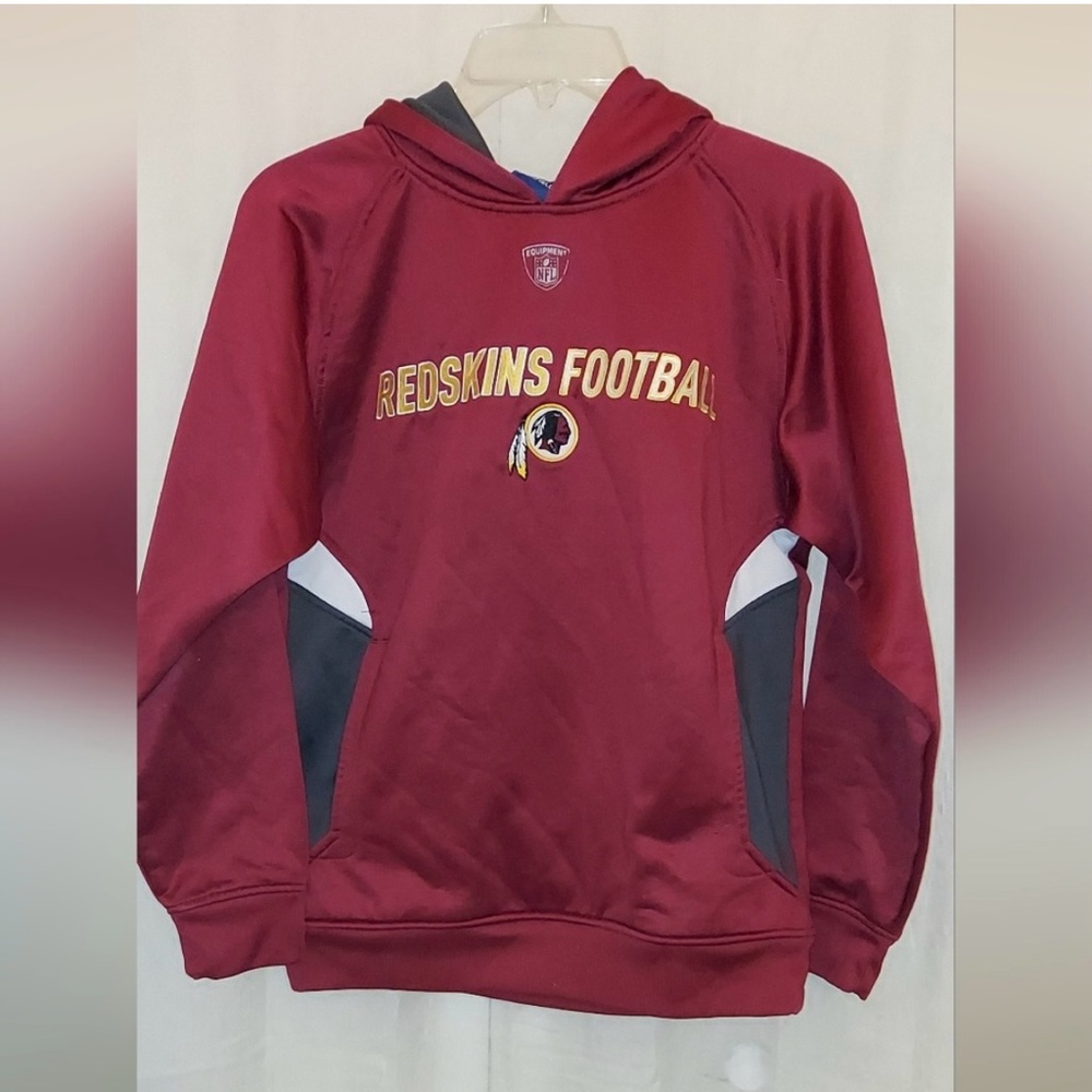 NFL Washington Redskins Football Youth Large Sweatshirt with Hood-Burgundy&Black